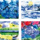 <strong>Sylt 1 – 2 – 3 - 4</strong><br />je 40 x 40 cm, Aquarell auf Leinwand